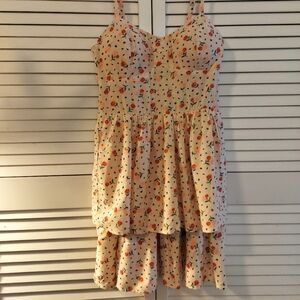 Peach floral spaghetti strap dress
